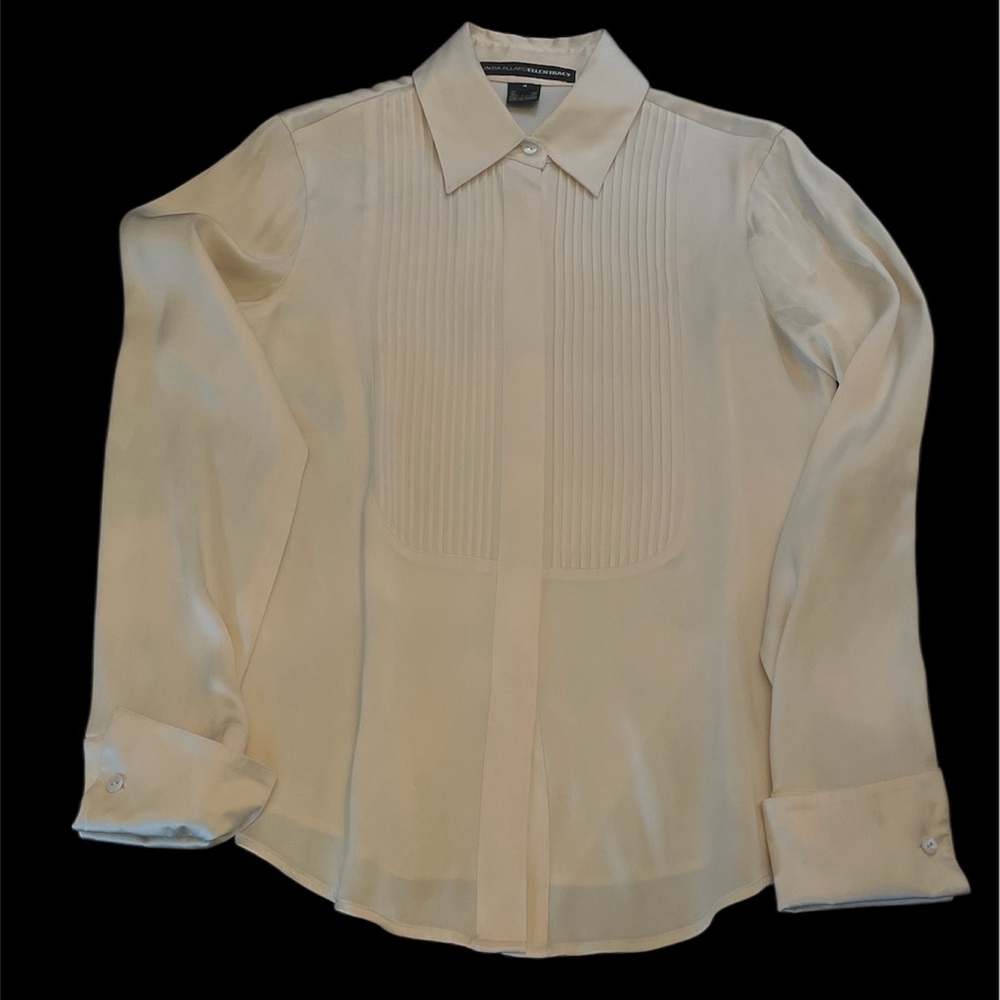 Linda Allred for Ellen Tracy Silk Tuxedo shirt